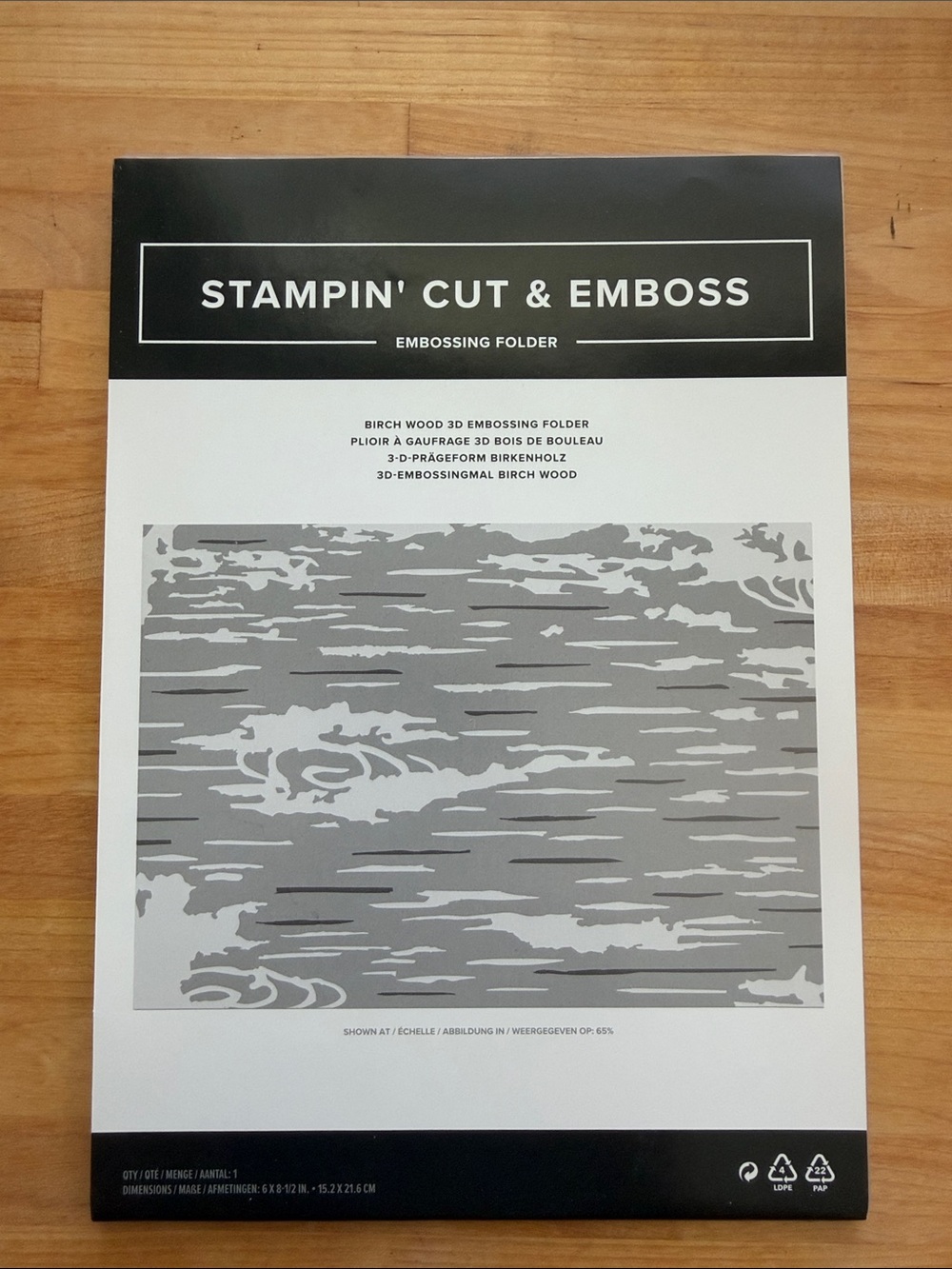 RETIRED Stampin' Up! Cut & Emboss Birch Wood Embossing Folder - NEW